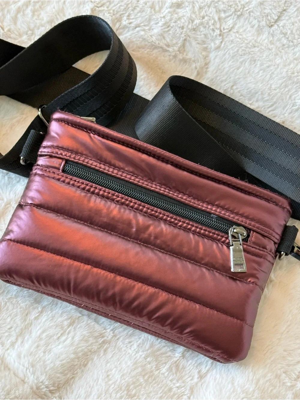 THINK ROYLYN Bum Bag Mirror Metallic Deep Burgundy metallic